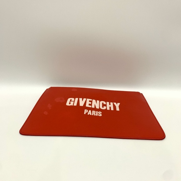 Givenchy Red Pochette Clutch Sku#85560 (Gently used, color fading) - Picture 3 of 11